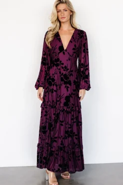 Baltic Born Liana Velvet Embossed Maxi Dress |