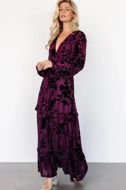 Baltic Born Liana Velvet Embossed Maxi Dress |