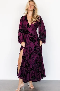 Baltic Born Liana Velvet Embossed Maxi Dress |