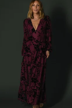 Baltic Born Liana Velvet Embossed Maxi Dress |