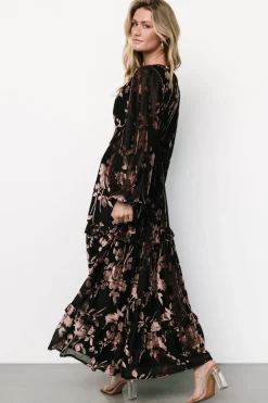 Baltic Born Liana Velvet Embossed Maxi Dress |