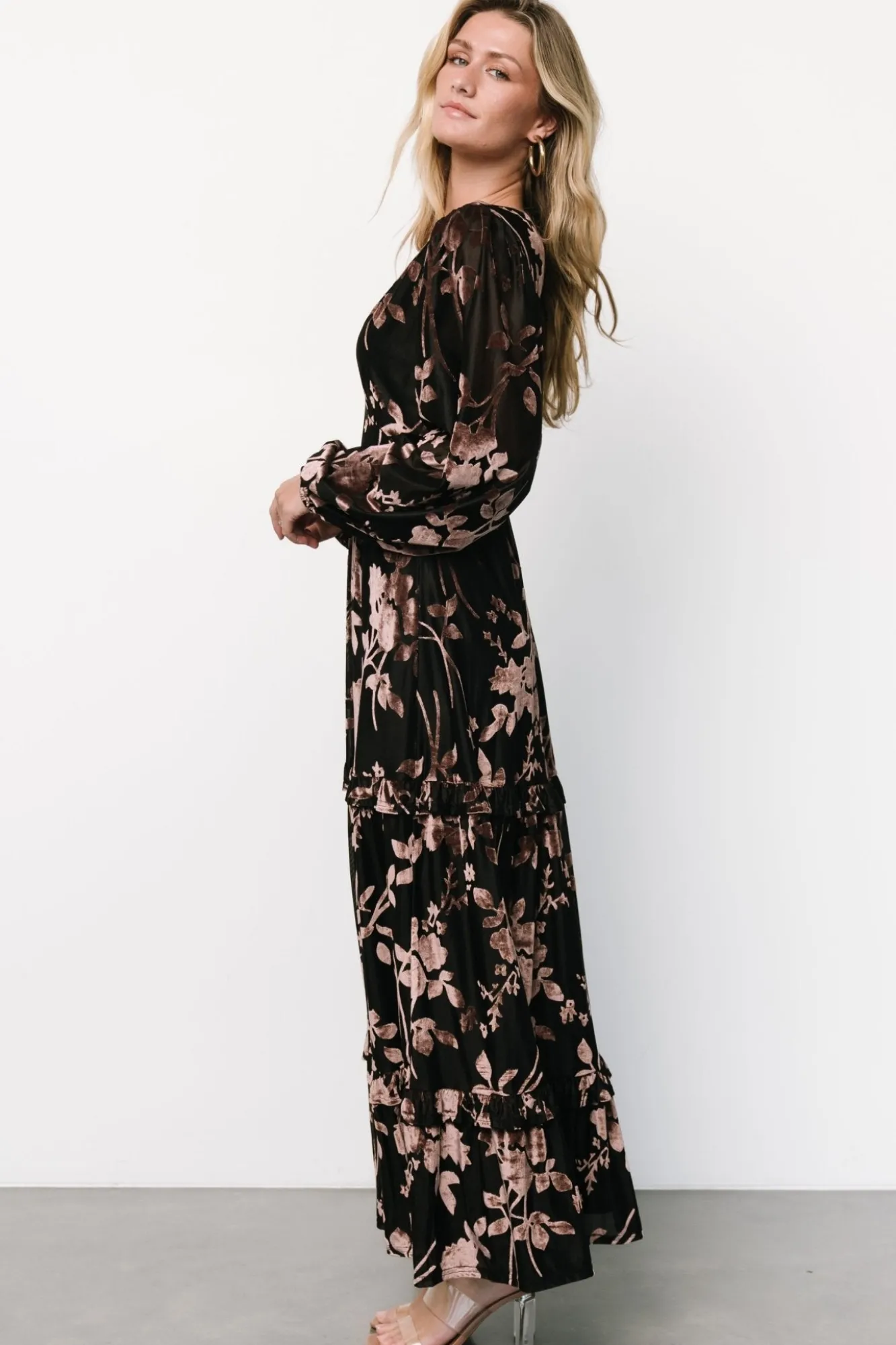 Baltic Born Liana Velvet Embossed Maxi Dress |
