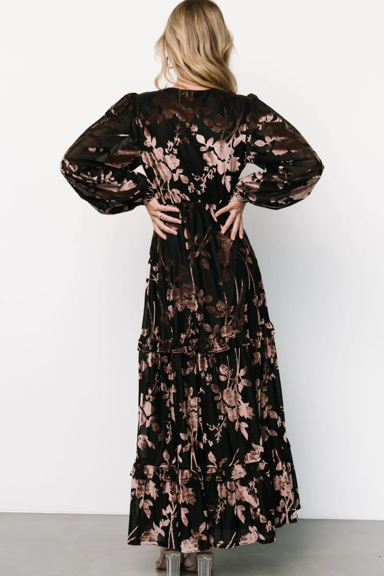 Baltic Born Liana Velvet Embossed Maxi Dress |