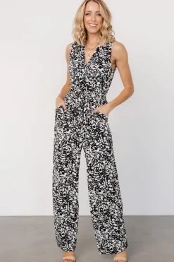 Baltic Born Liesl Jumpsuit | Black + Cream Print