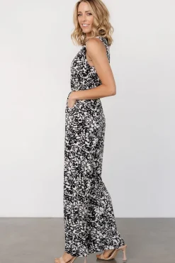 Baltic Born Liesl Jumpsuit | Black + Cream Print