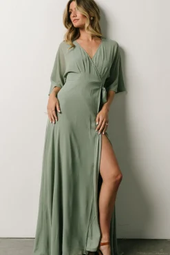 Baltic Born Lilly Wrap Maxi Dress | Dusty Sage
