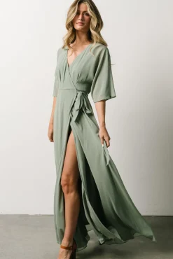 Baltic Born Lilly Wrap Maxi Dress | Dusty Sage