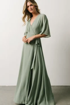Baltic Born Lilly Wrap Maxi Dress | Dusty Sage