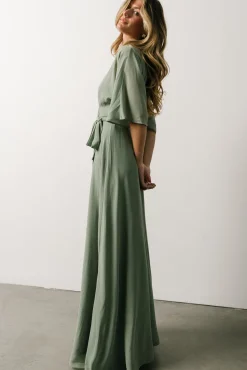 Baltic Born Lilly Wrap Maxi Dress | Dusty Sage