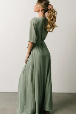 Baltic Born Lilly Wrap Maxi Dress | Dusty Sage