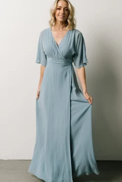 Baltic Born Lilly Wrap Maxi Dress | Dusty Blue