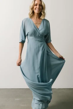 Baltic Born Lilly Wrap Maxi Dress | Dusty Blue