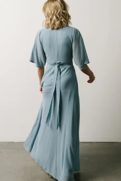 Baltic Born Lilly Wrap Maxi Dress | Dusty Blue