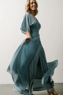 Baltic Born Lilly Wrap Maxi Dress | Dusty Blue