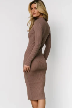 Baltic Born Lindsey Mock Neck Midi Dress | Dusty Mocha