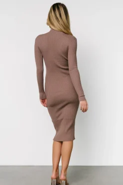 Baltic Born Lindsey Mock Neck Midi Dress | Dusty Mocha