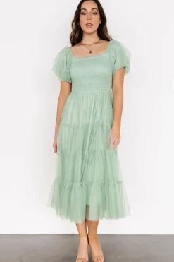 Baltic Born Liv Tulle Midi Dress | Light Green