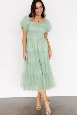 Baltic Born Liv Tulle Midi Dress | Light Green