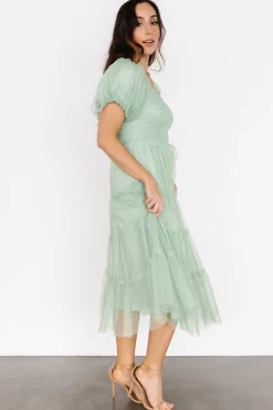 Baltic Born Liv Tulle Midi Dress | Light Green