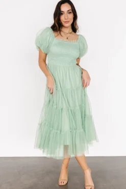 Baltic Born Liv Tulle Midi Dress | Light Green