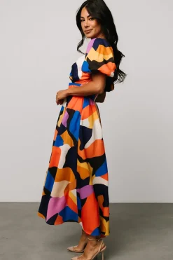 Baltic Born Lola Midi Dress | Rust + Navy Multi