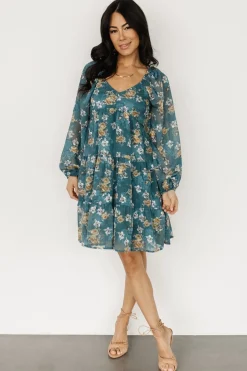 Baltic Born Lombard Tiered Dress | Blue + Gold