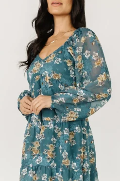 Baltic Born Lombard Tiered Dress | Blue + Gold