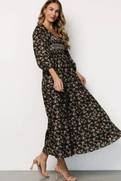 Baltic Born Louisa Smocked Maxi Dress | Black Floral