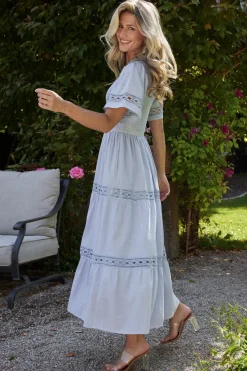 Baltic Born Loveland Geo Lace Maxi Dress | Light Blue