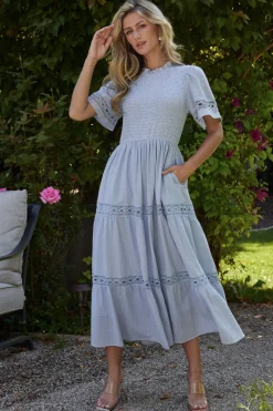 Baltic Born Loveland Geo Lace Maxi Dress | Light Blue