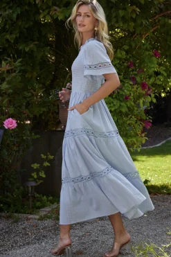 Baltic Born Loveland Geo Lace Maxi Dress | Light Blue