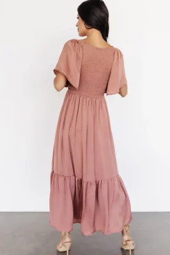 Baltic Born Lovell Smocked Midi Dress | Dark Mauve