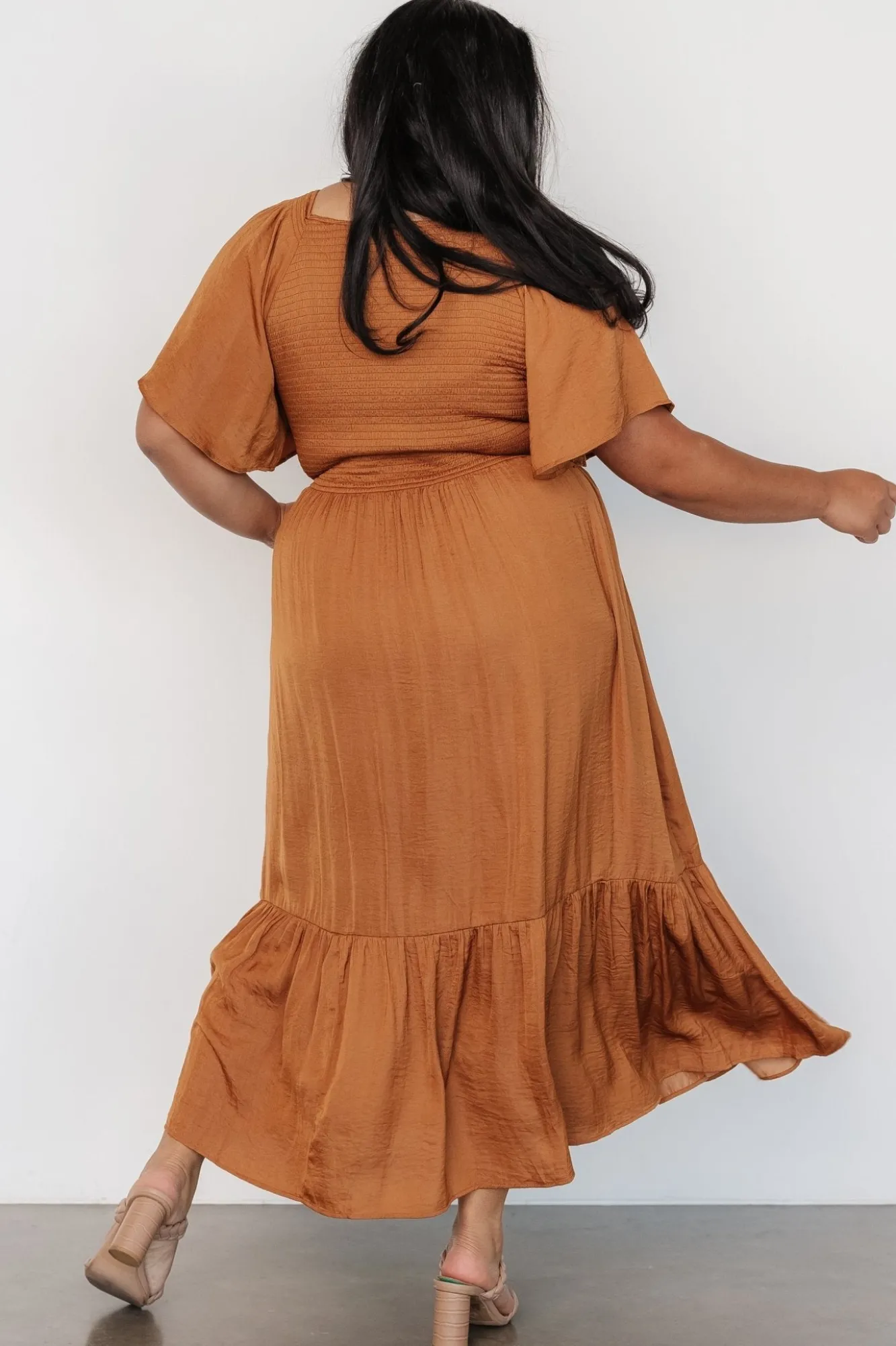 Baltic Born Lovell Smocked Midi Dress | Dark Copper