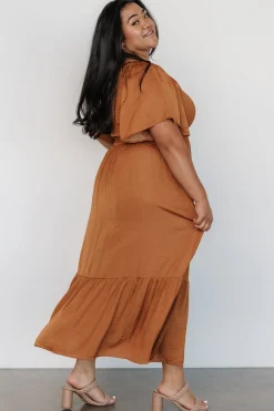 Baltic Born Lovell Smocked Midi Dress | Dark Copper