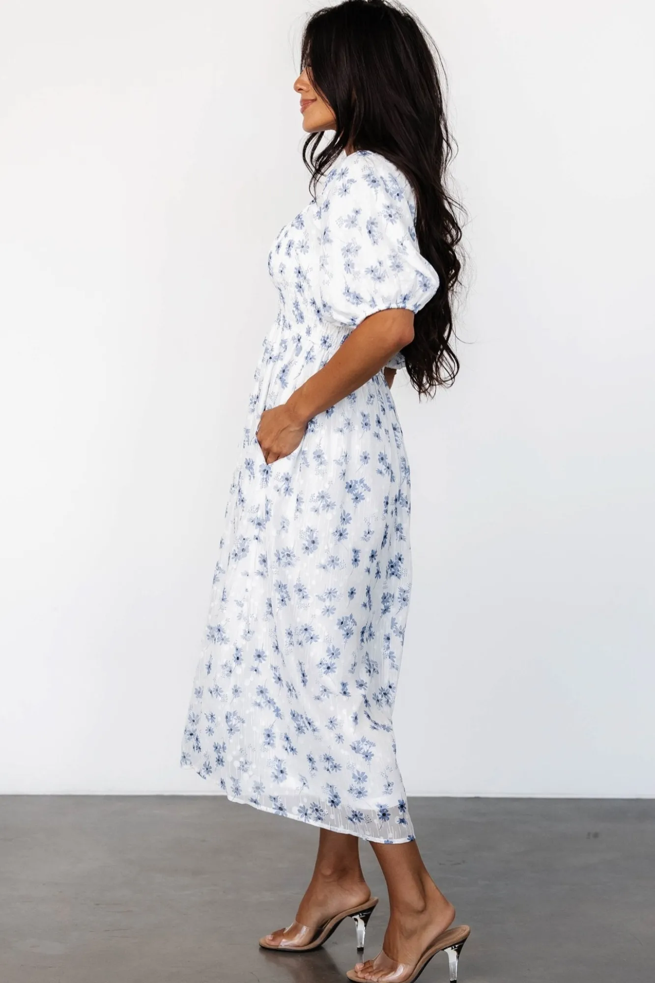 Baltic Born Luca Dress | White + Blue Floral