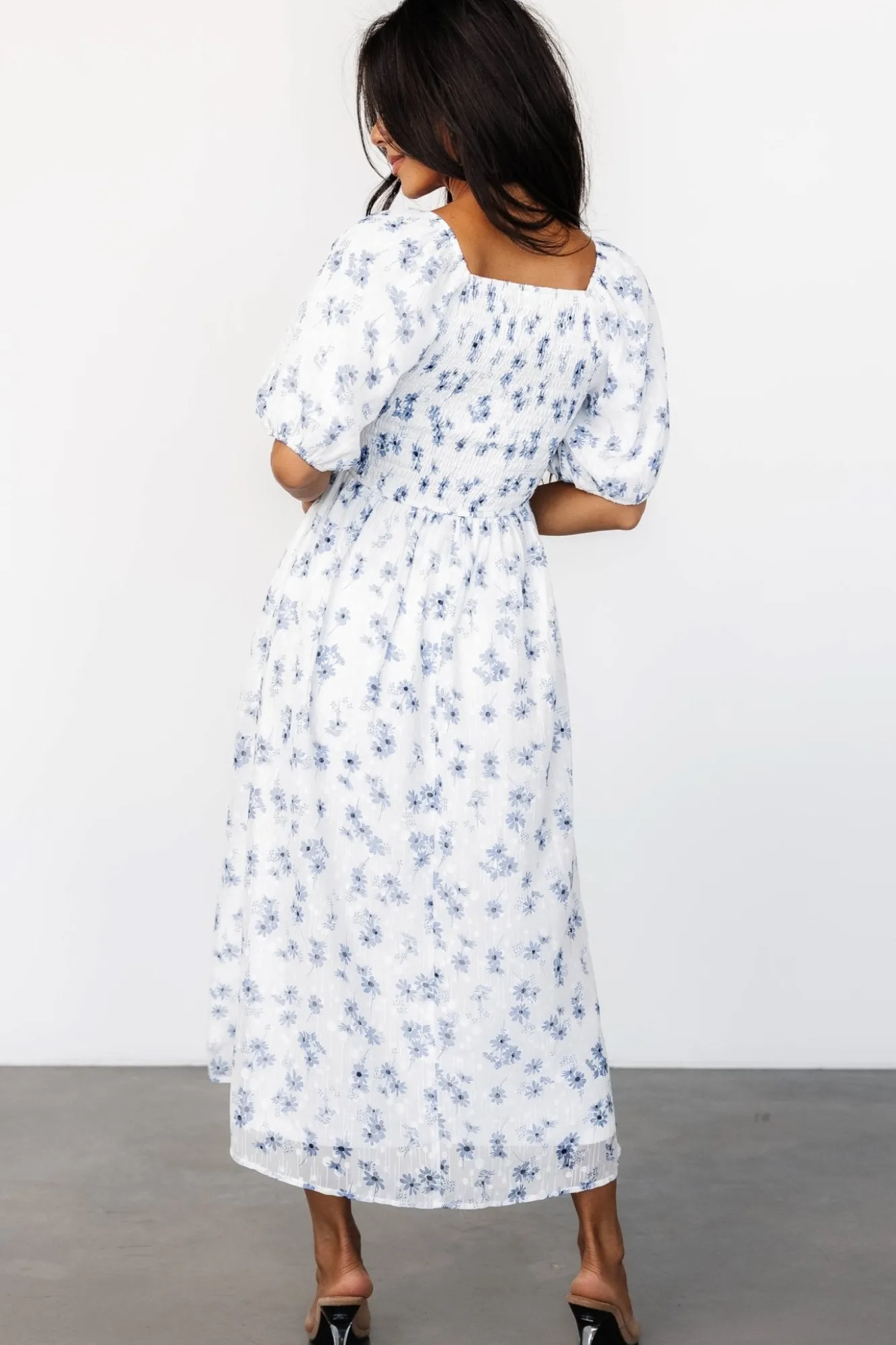 Baltic Born Luca Dress | White + Blue Floral