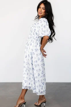 Baltic Born Luca Dress | White + Blue Floral