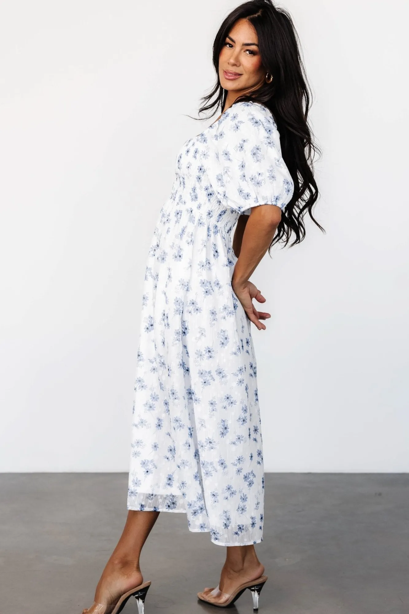 Baltic Born Luca Dress | White + Blue Floral