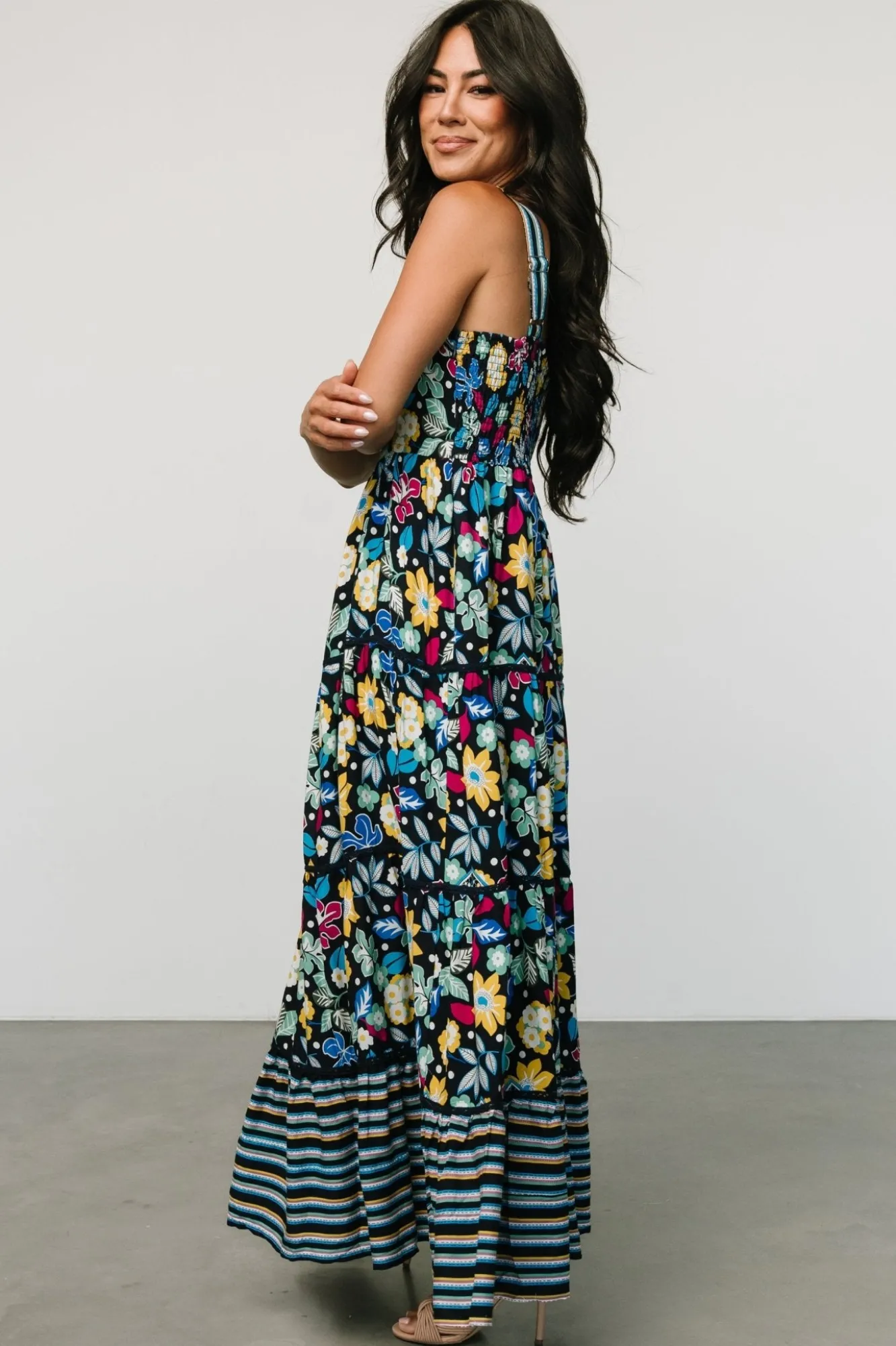 Baltic Born Lucia Tank Maxi Dress | Black Multi Print