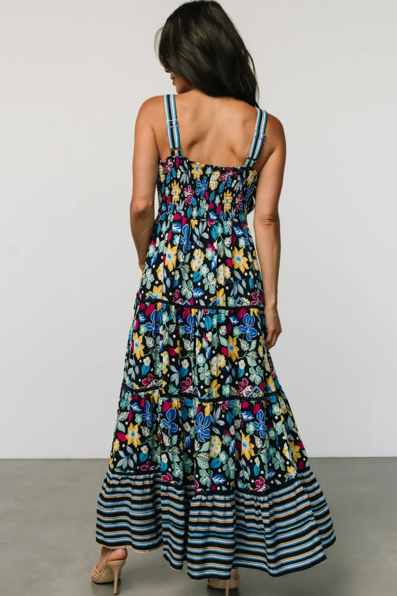 Baltic Born Lucia Tank Maxi Dress | Black Multi Print