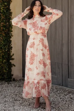 Baltic Born Luciana Maxi Dress | Beige + Rose