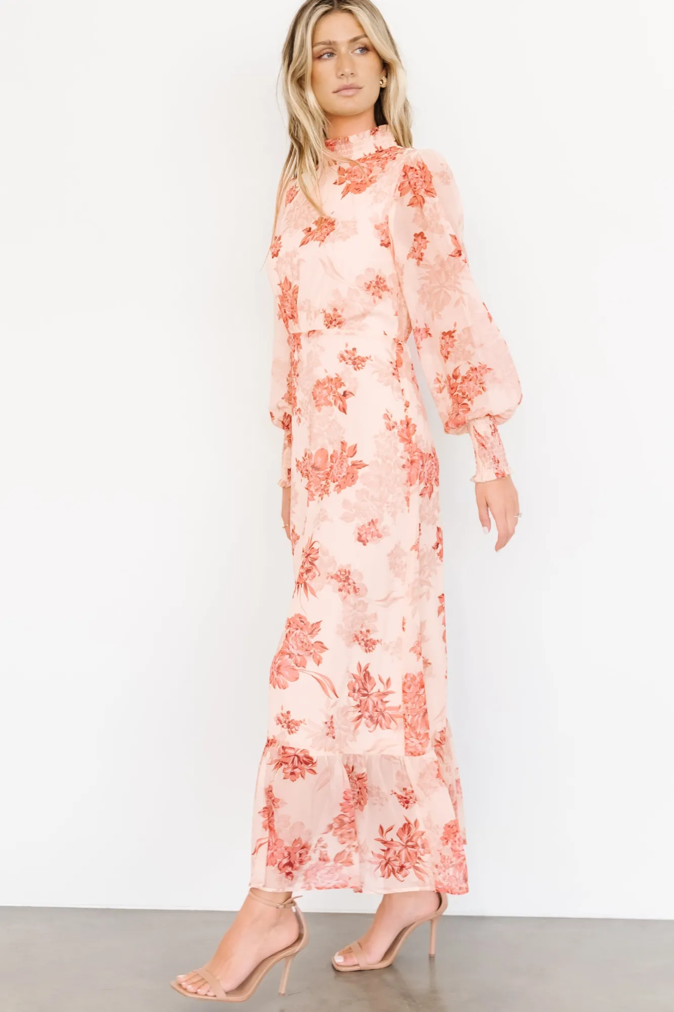 Baltic Born Luciana Maxi Dress | Beige + Rose