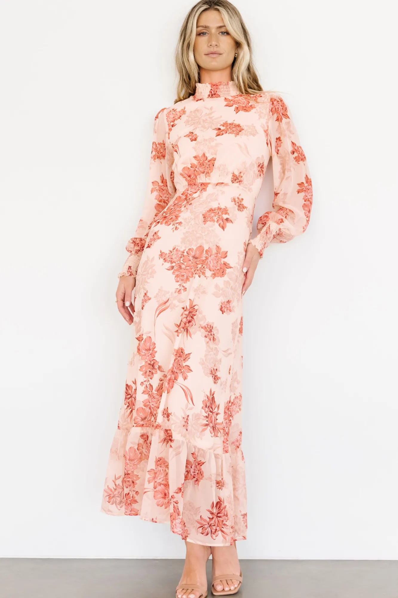 Baltic Born Luciana Maxi Dress | Beige + Rose