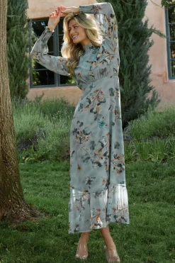 Baltic Born Luciana Maxi Dress | Cyan Blue Floral