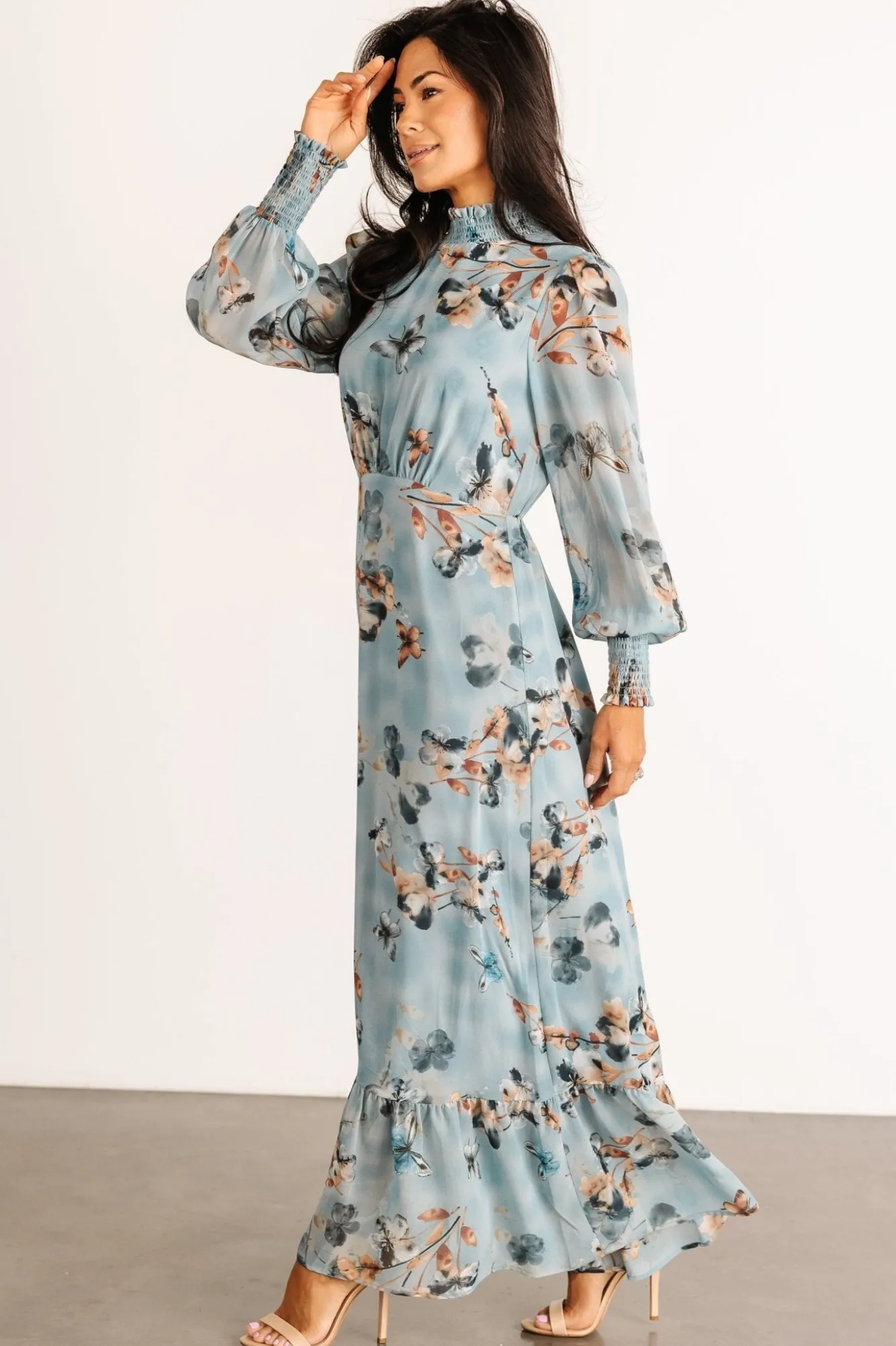 Baltic Born Luciana Maxi Dress | Cyan Blue Floral