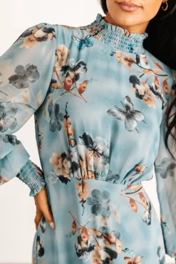 Baltic Born Luciana Maxi Dress | Cyan Blue Floral