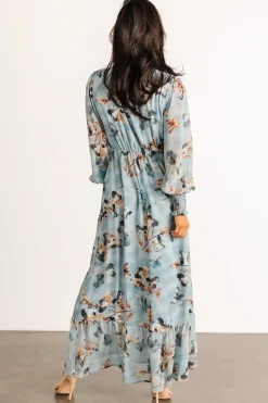 Baltic Born Luciana Maxi Dress | Cyan Blue Floral