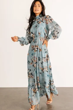 Baltic Born Luciana Maxi Dress | Cyan Blue Floral