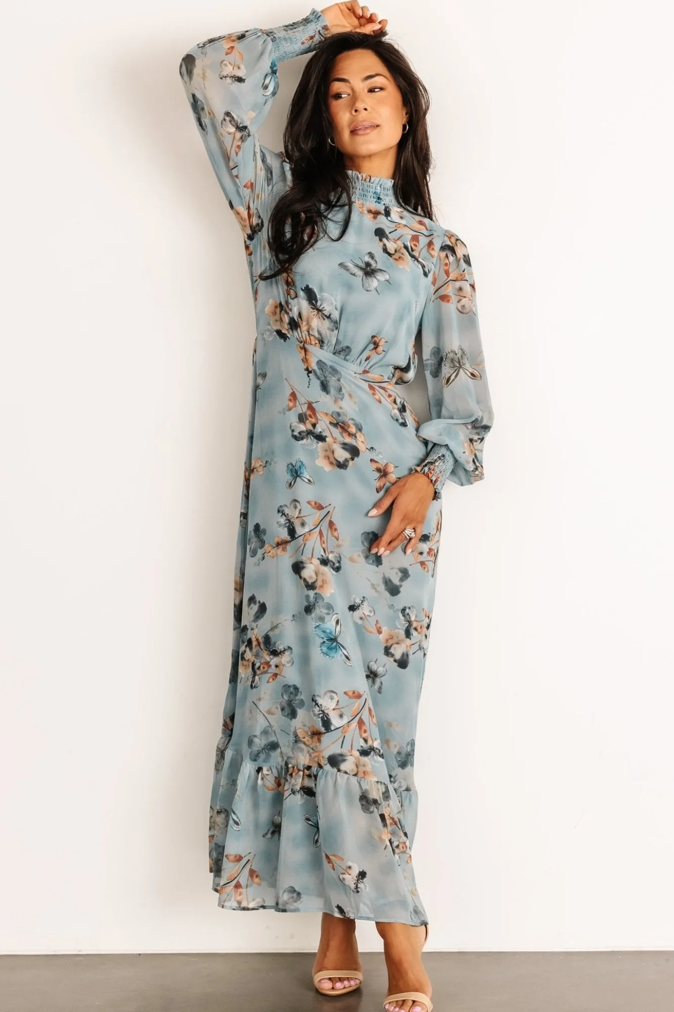 Baltic Born Luciana Maxi Dress | Cyan Blue Floral