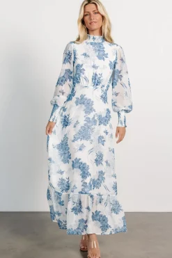 Baltic Born Luciana Maxi Dress | Off White + Blue